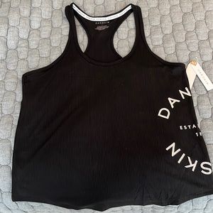 NWT Danskin black racer back tank top size large